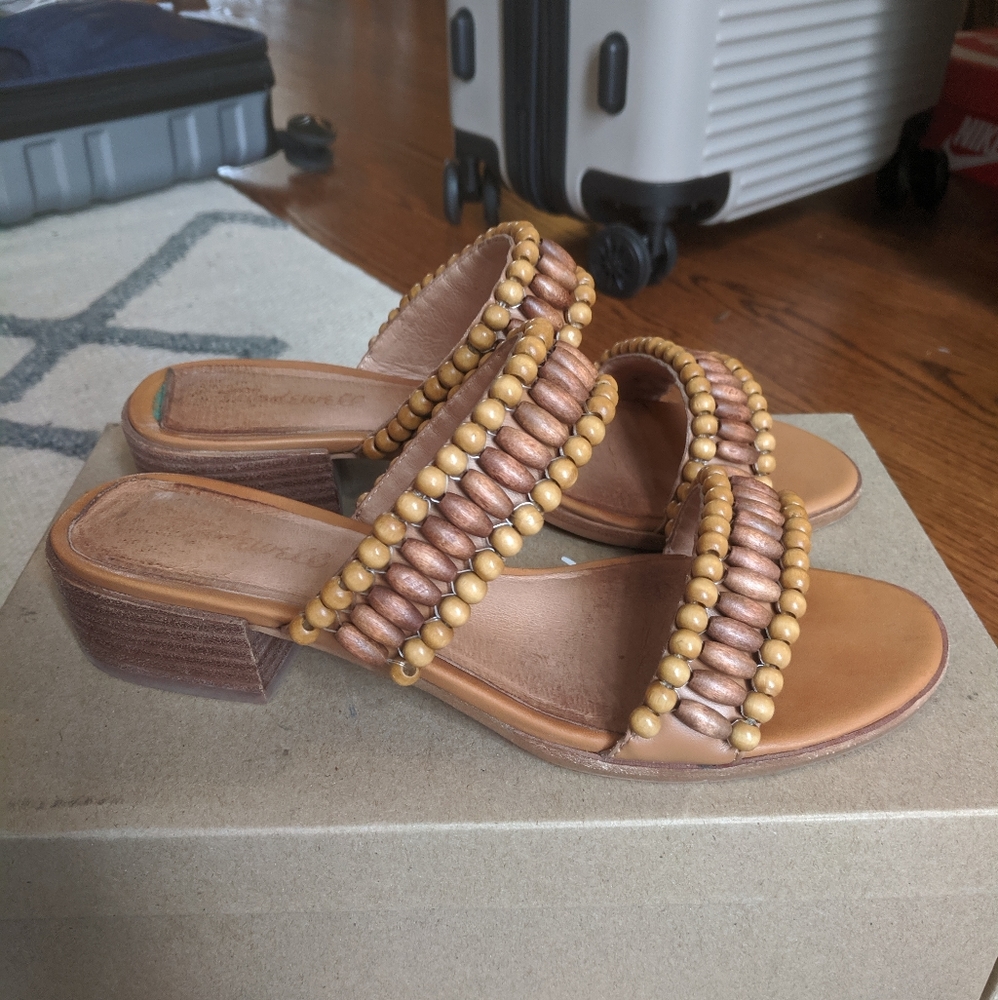 Madewell Marianna Wooden-Beaded Slide Sandal